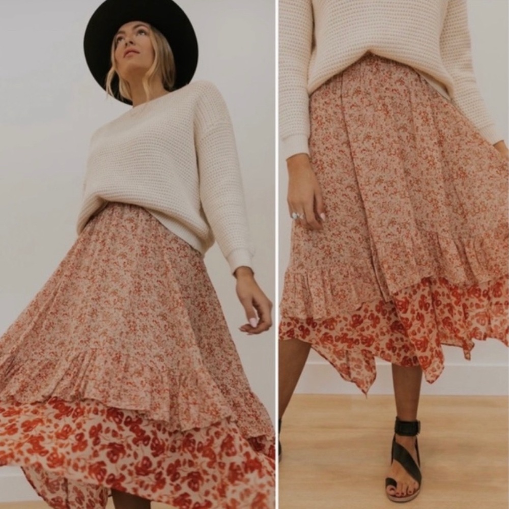 NWOT Free People Zuma Drippy Skirt (4)